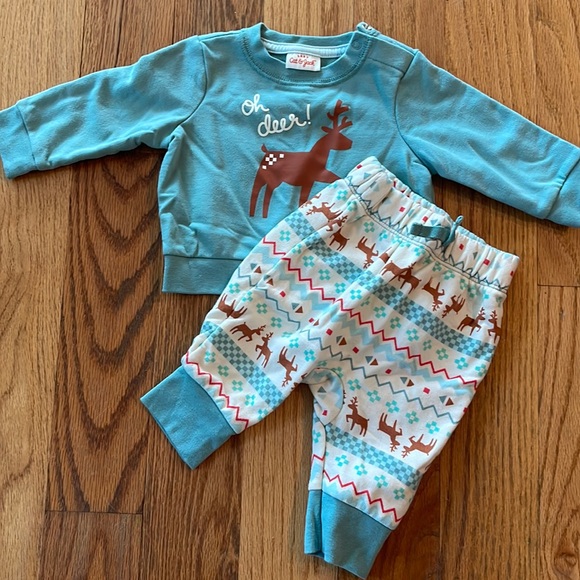 Cat and Jack Christmas Deer Outfit Newborn 3-6 Months - Picture 1 of 5